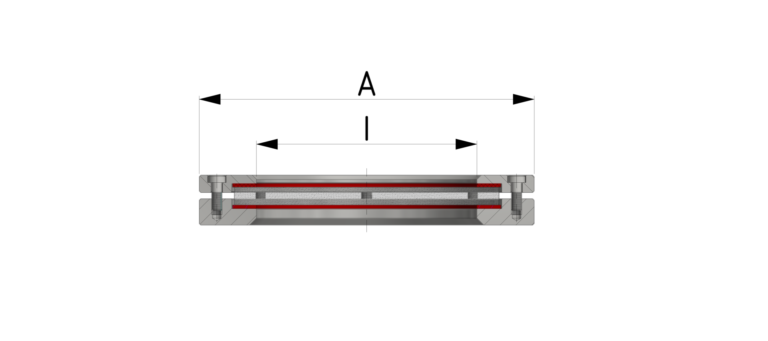Schnittzeichnung HZ-Schauglas (leichte Ausführung) bis 1/-1 bar